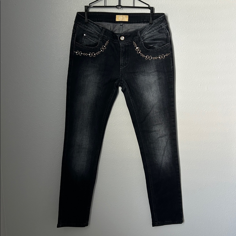 Black Jeans with Rhinestones